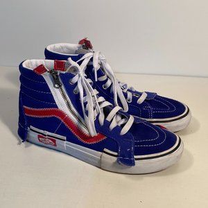 Vans SK8-Hi Zip High-Top Sneakers in Royal Blue and Red